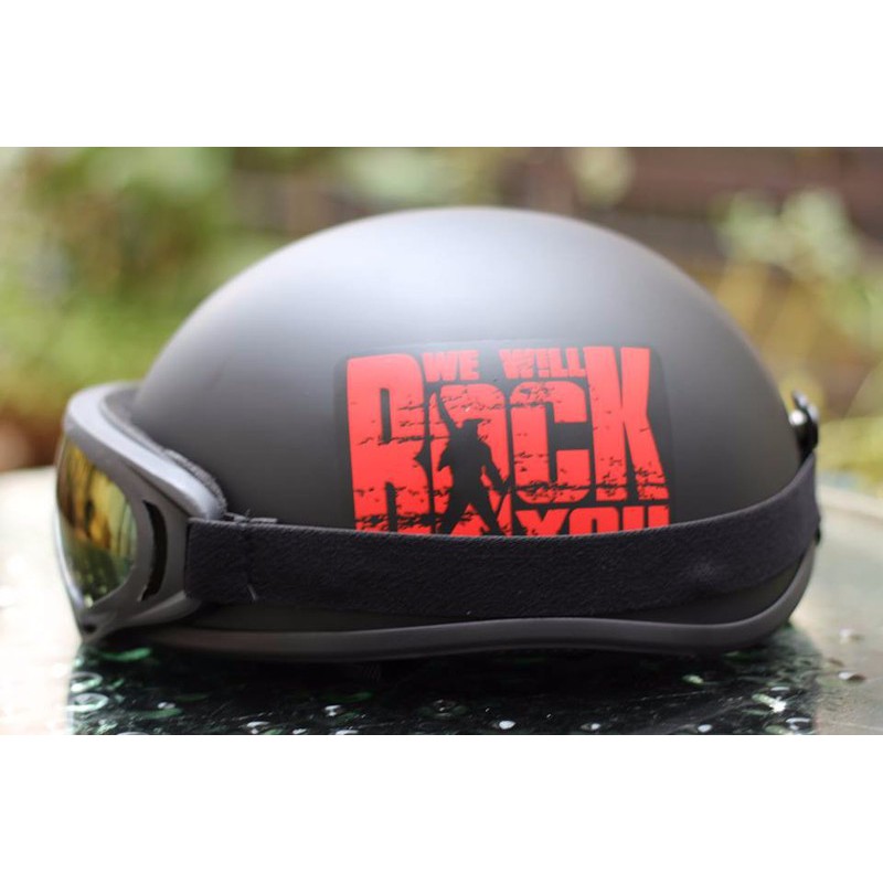 COMBO  bảo hành 12 tháng Mũ bảo hiểm nửa đầu 1/2 ROCK +KÍNH UV400/KÍNH PHI CÔNG