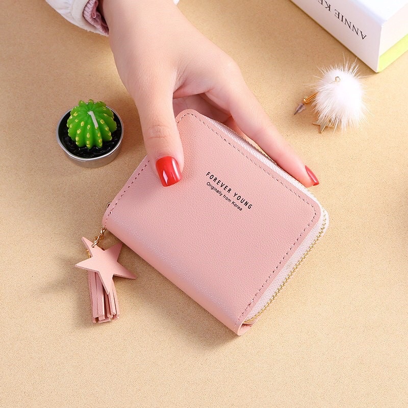 Ví nữ ngắn mini cầm tay nhiều ngăn da PU cao cấp