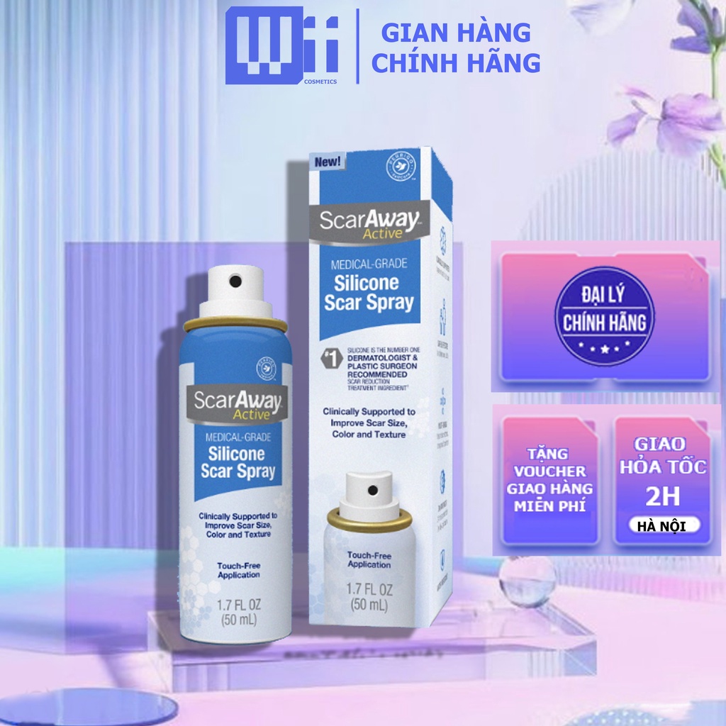 Xịt dưỡng sẹo, hỗ trợ cải thiện sẹo SCARAWAY SILICONE SCAR SPRAY - CHÍNH HÃNG USA