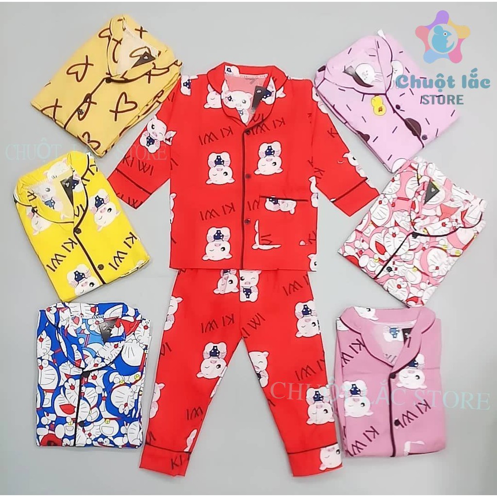 Bộ Pijama Dài Tay Cho Bé Trai Và Bé Gái Chuột Lắc Store Từ 10Kg Đến 20Kg Chất Kate Thái Dày Dặn