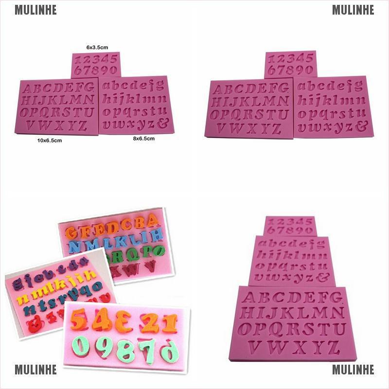 Bộ 3 Khuôn Silicone Hình Chữ Cái &amp; Số Mini Dùng Trang Trí Bánh Kem DIY