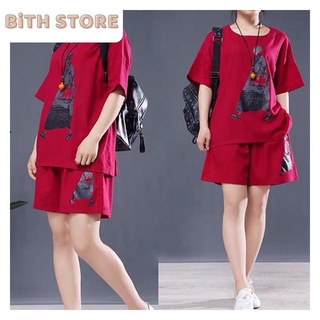 Set đồ bộ mặc nhà nữ in áo dài cực đẹp mềm mát thích hợp mặc mùa hè, mặc nhà, đi chơi Bavy Official