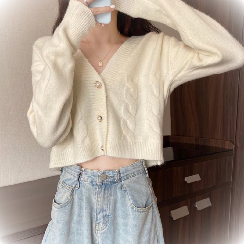 SUXI Áo Khoác Cardigan Cổ Chữ V Thiết Kế Mới Thời Trang Mùa Thu Dành Cho Nữ