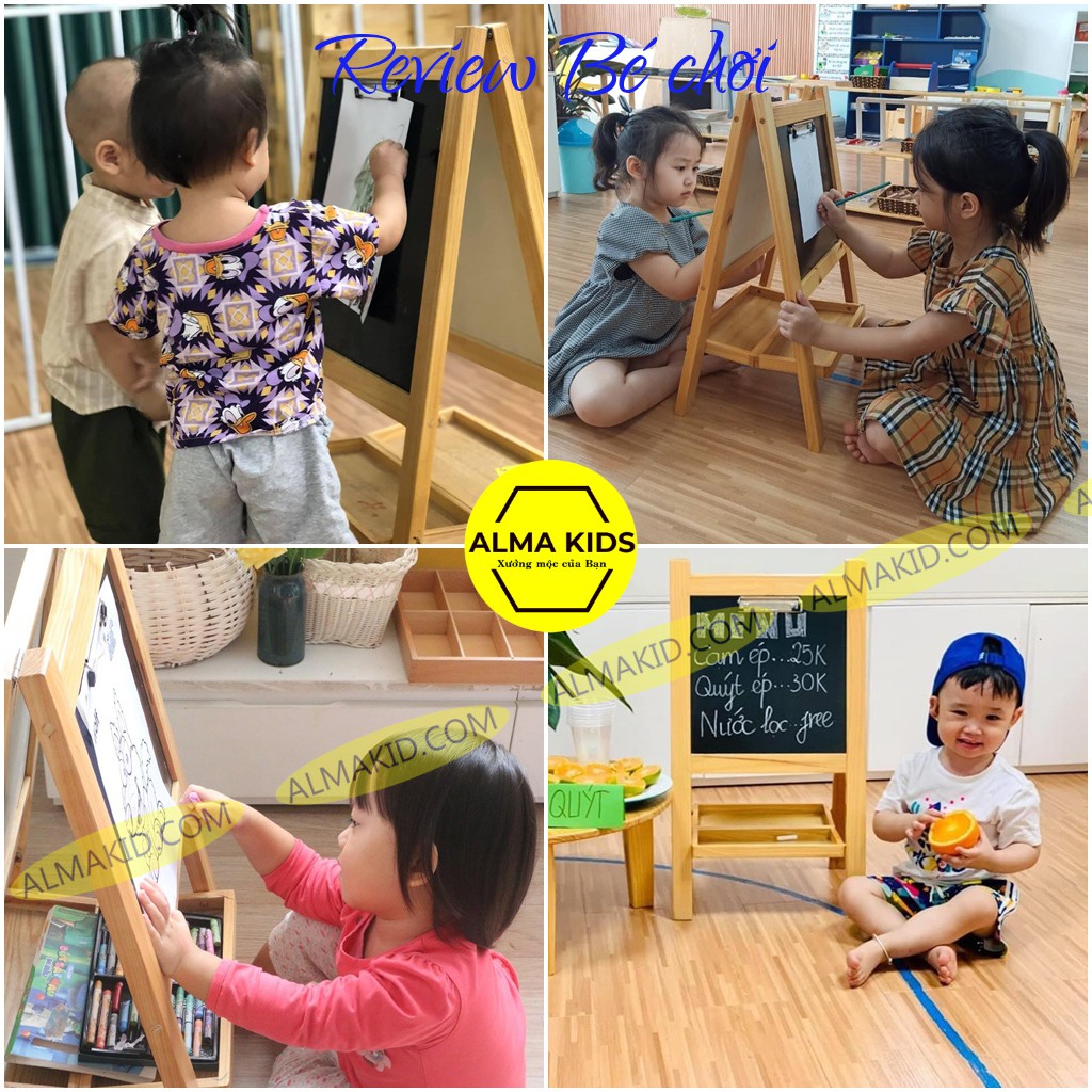 Bảng Vẽ Thông Minh Giá Vẽ Mini Cho Bé Giá Vẽ Đa Năng 2 Mặt Alma Kids AMK2102.
