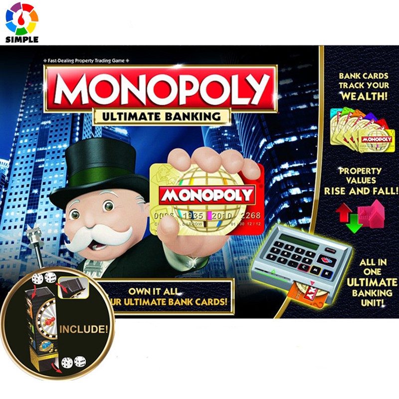 Board game Monopoly Ultimate Banking | bộ trò chơi cờ tỷ phú 4.0 ngân hàng điện tử có máy ATM quẹt thẻ tự động electroni