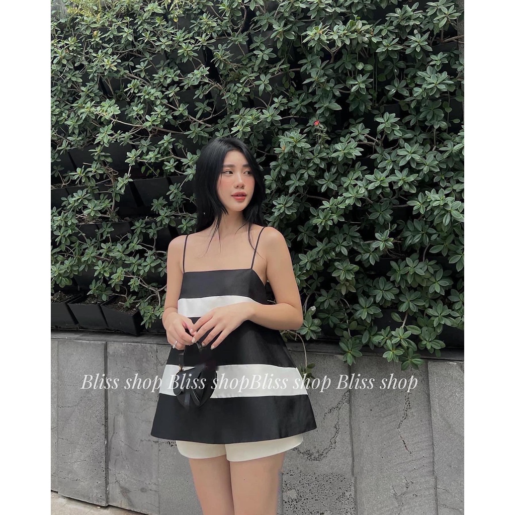 Áo 2s tafta đen trắng