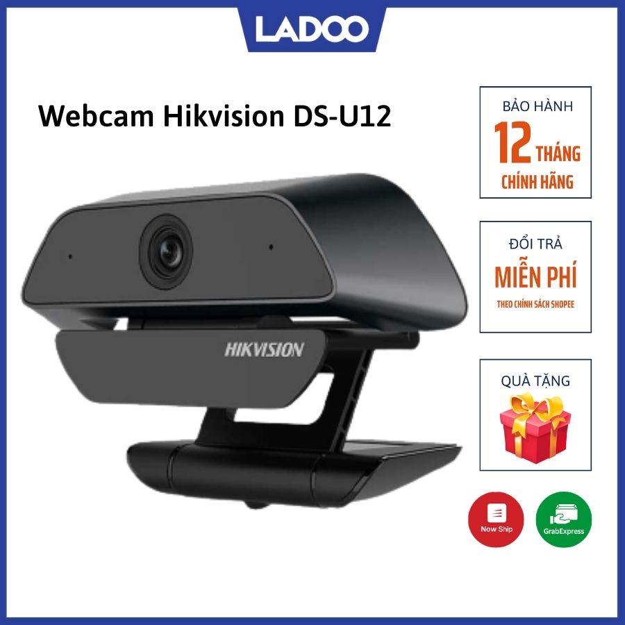 Webcam Hikvision DS U12 1080P cắm cổng usb hỗ trợ mic cho hình ảnh cực nét - Bảo hành 12 tháng chính hãng