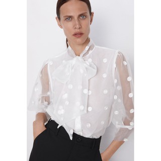 Áo Voan Zara Bi Trắng