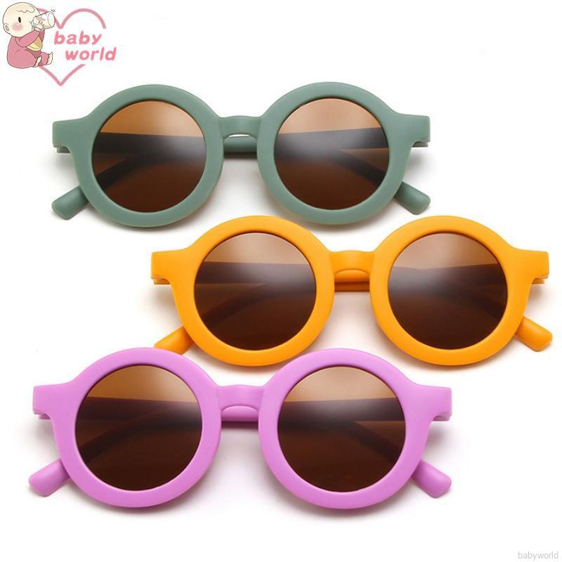 Kính mát hình tròn màu trơn thời trang cho bé