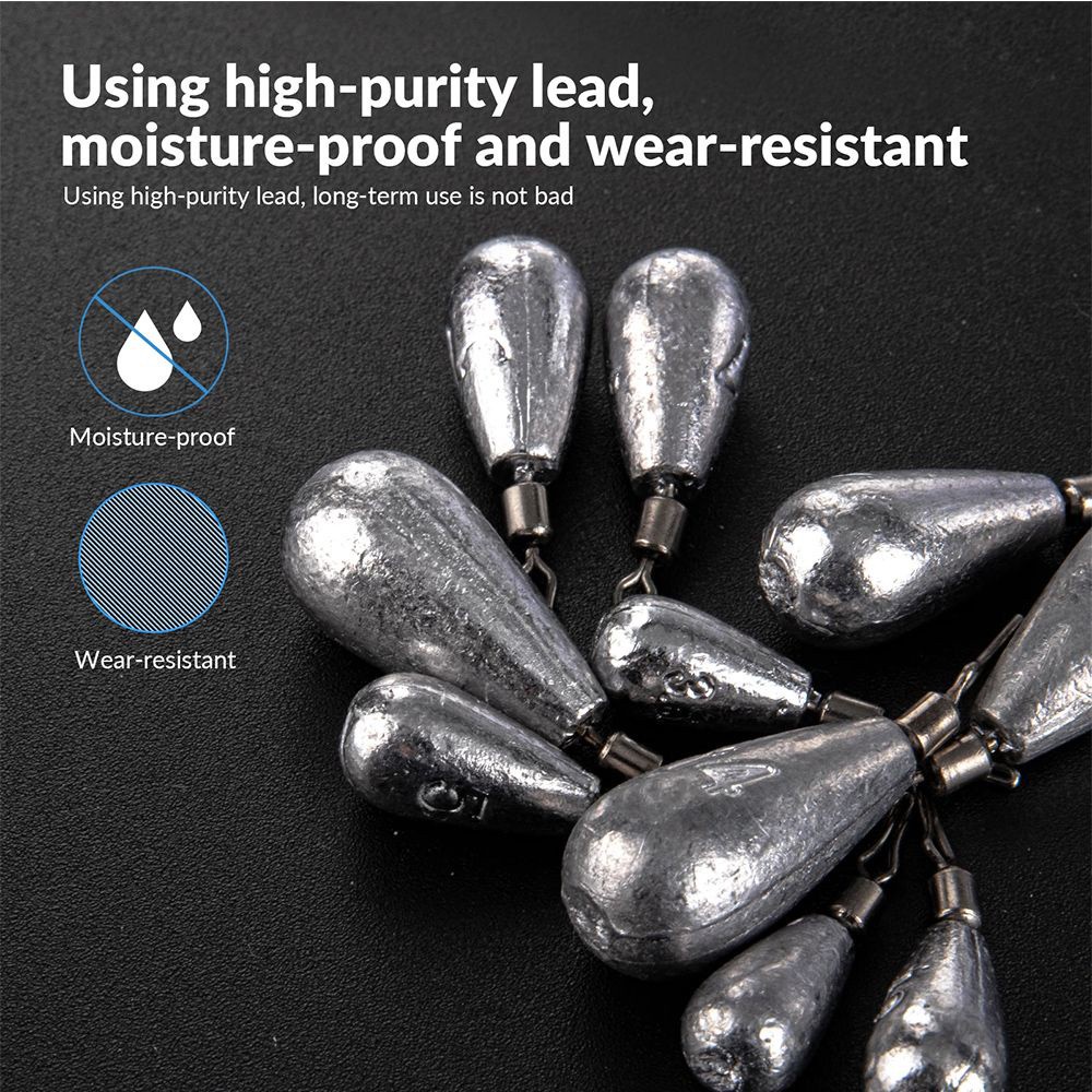 Set 10 chì câu cá 3.5g 5g 7g 10g 14g 20g có thể xoay 360 độ tiện dụng