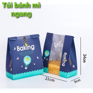 10 Túi bánh mì hoa cúc ngang màu xanh