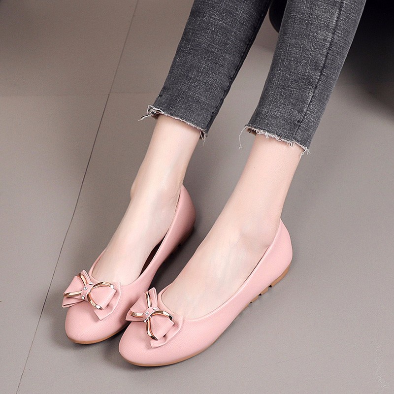 Giày búp bê LINJW mũi nhọn thời trang thanh lịch cho nữ