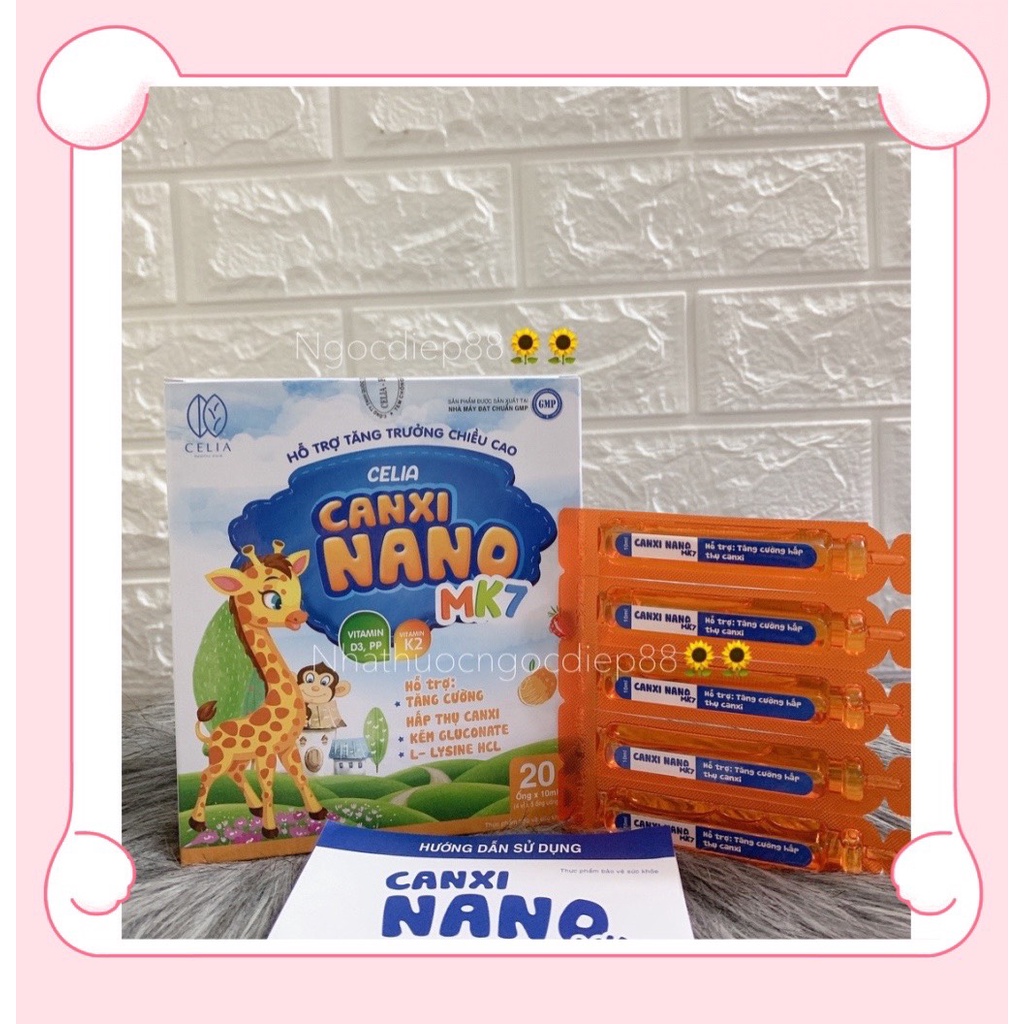 CELIA CANXI NANO MK7 - Bổ sung Canxi D3 K2 Mk7 cho bé giúp xương chắc khỏe phát triển chiều cao
