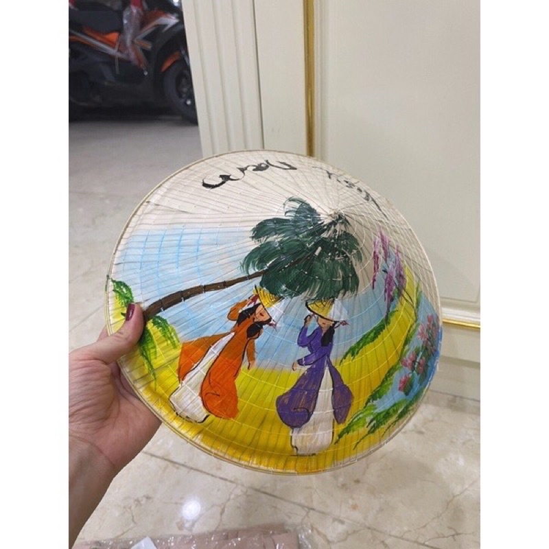 Nón Lá Vẽ Sơn Dầu Dễ Thương Cho Bé