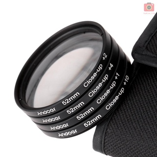 Bộ Lọc Andoer 52mm Macro + 1 + 2 + 4 + 10 Kèm Túi Đựng Cho Nikon D7200 D5200 D3200 D3100 Canon Sony Pentaxs Dslr