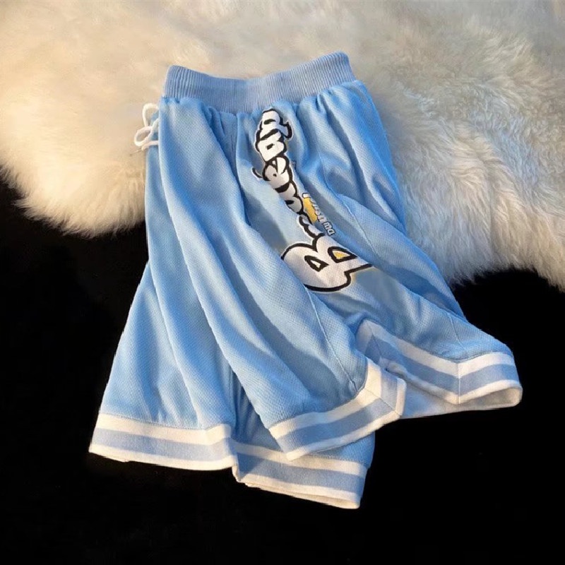 Quần ngắn ống rộng Lưng Thun In Chữ Phong Cách Hip Hop Đường Phố Cho Nam Cỡ M-3XL