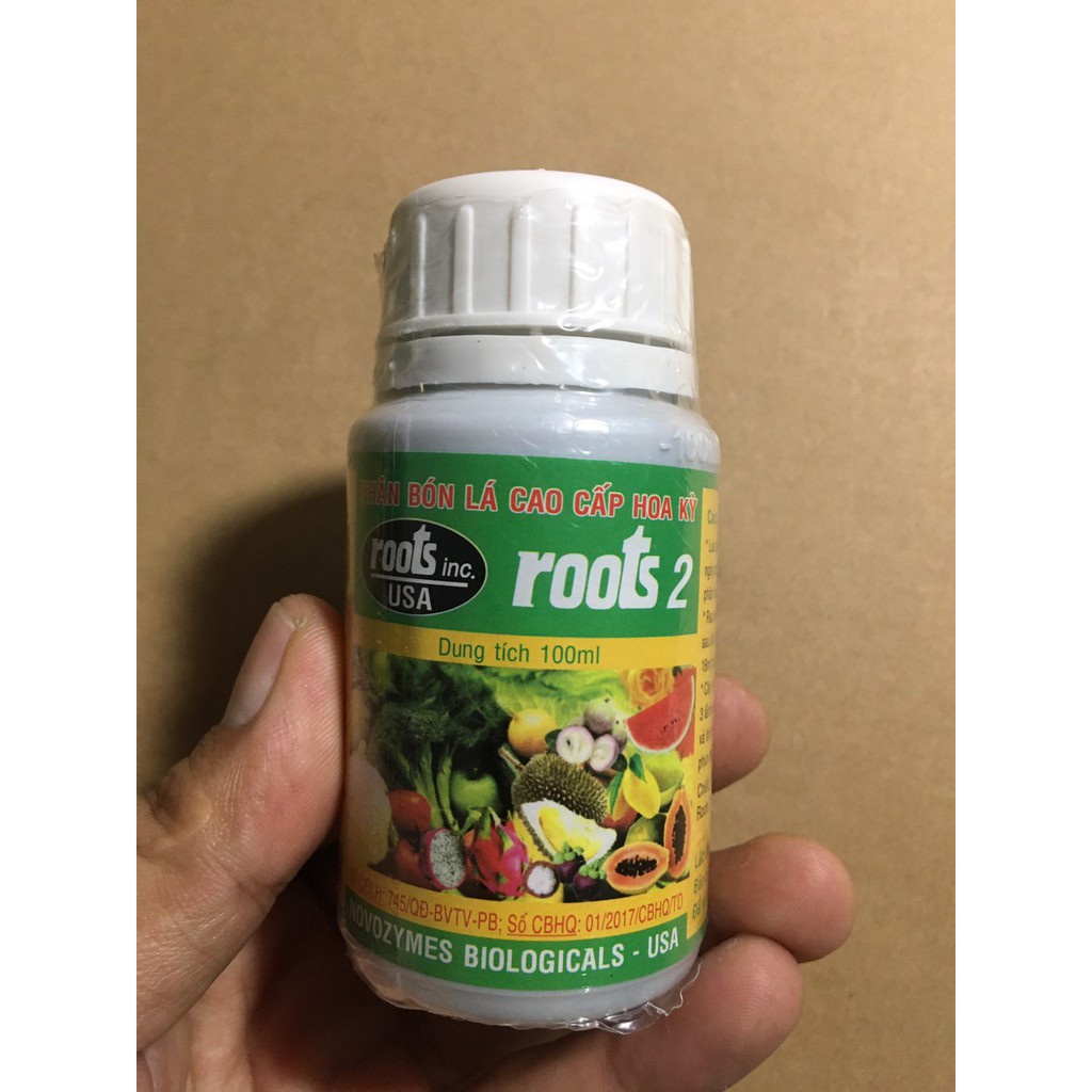Phân bón lá kích thích ra rễ Roots 2, dạng nước, lọ 100ml, cho cây trồng - Hàng chính hãng