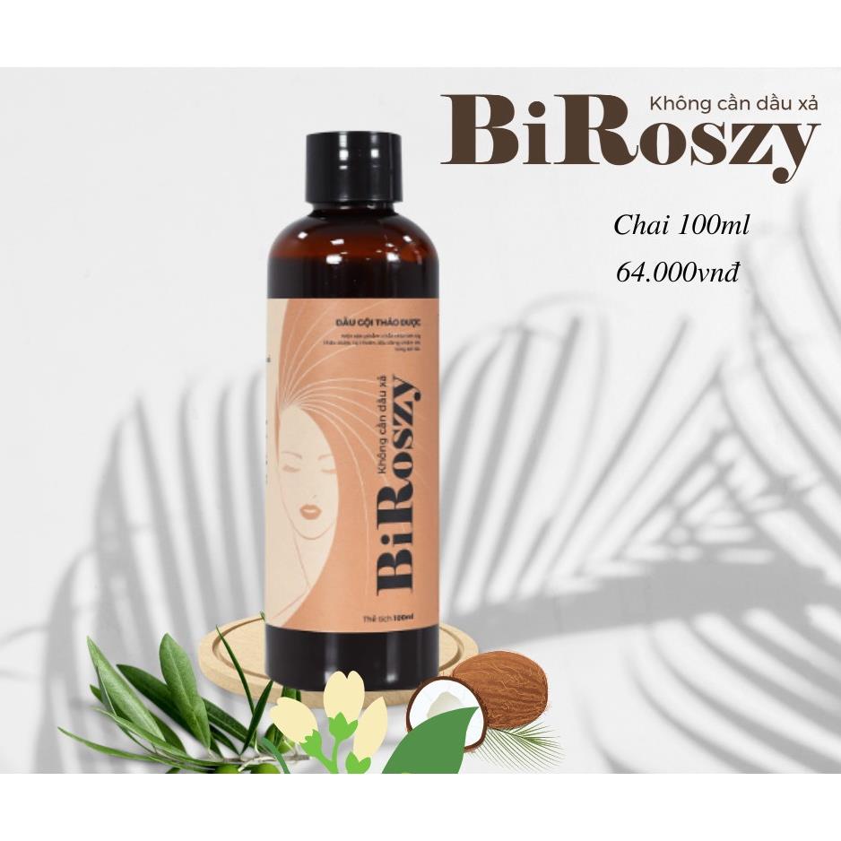 Dầu gội thảo dược BiRoszy,Giảm rụng tóc,Kch thích mọc tóc,Đánh bay gầu ngứa,chai 100ml !!