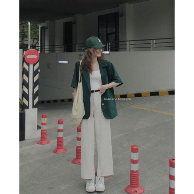 Áo Blaze -áo vest ngắn tay có túi xanh lá. | BigBuy360 - bigbuy360.vn