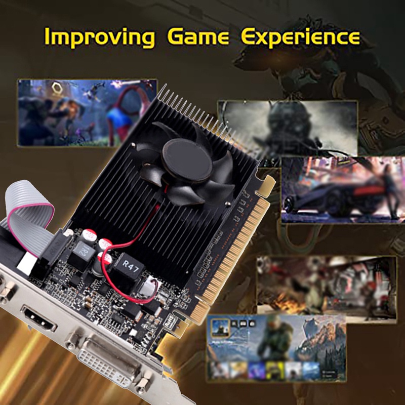 Thẻ Đồ Họa Máy Tính Siêu Mỏng GT 610 1G 1GB 64Bit DDR3 810 / 500MHz PCI-E 1.1 X16