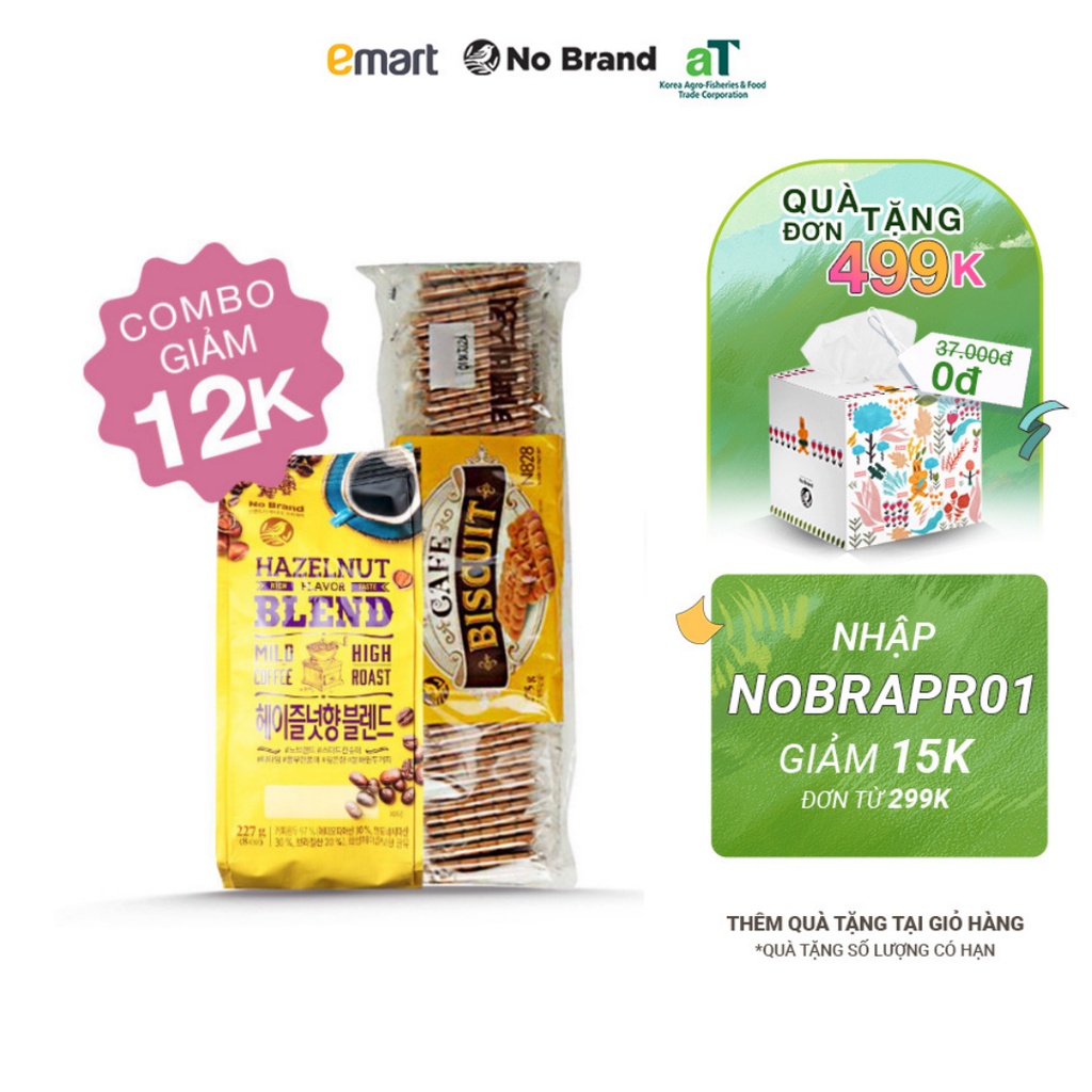 Combo Cà Phê Thơm Ngon - Bột Cafe Hạt Phỉ và Bánh Quy Dùng Kèm No Brand - Emart VN