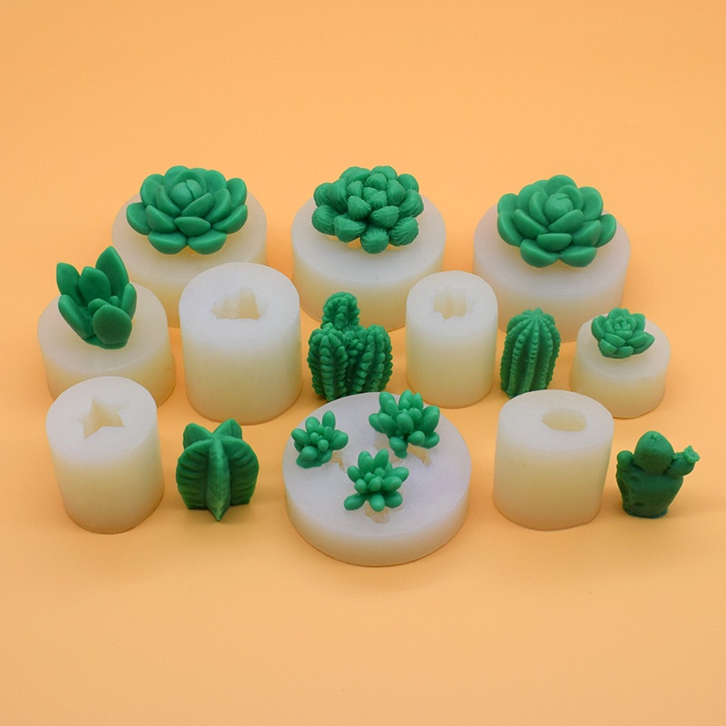 Khuôn Silicone Tạo Hình Làm Thạch/Đá/Bánh Hình Cây Xương Rồng 3D DIY