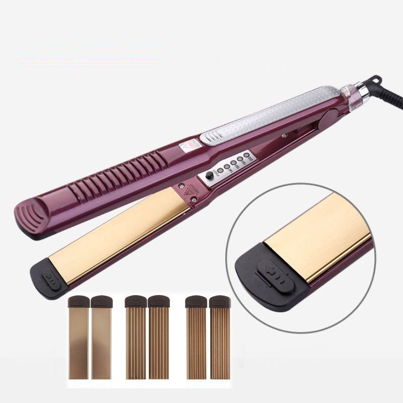 Máy là tóc, máy duỗi tóc, máy bấm xù, máy dập xù thay được lưỡi PRO (kèm 3 bộ lưỡi thay thế)