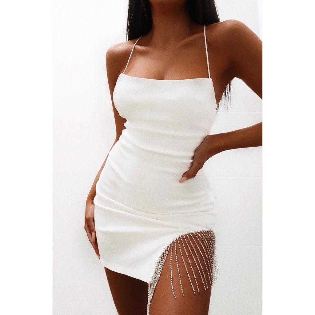 DUNEA Đầm Hai Dây Hở Lưng Quyến Rũ Thời Trang Cho Nữ