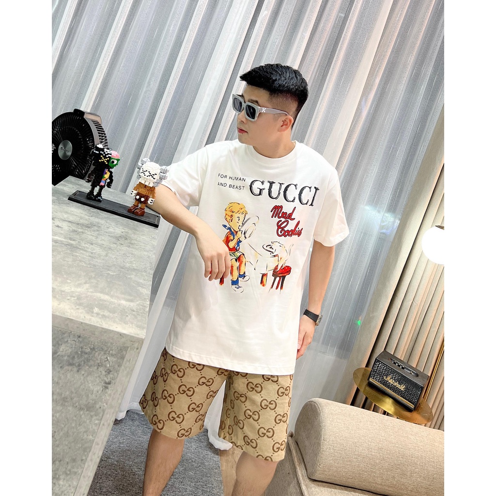 Áo thun gucci for human and beast form rộng unisex, chất liệu cotton 100% thoáng mát,thấm mồ hôi (Fashionweek6340)
