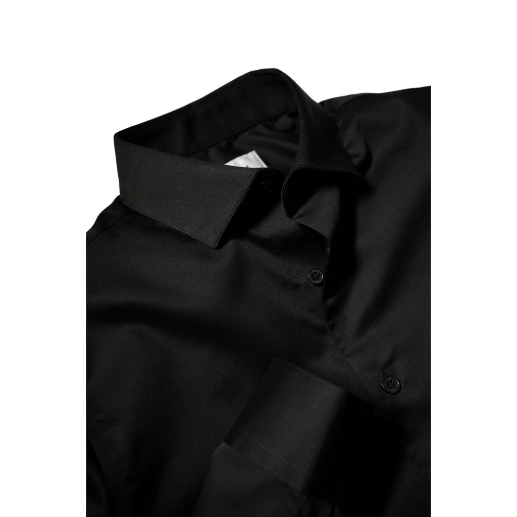 Áo sơ mi nam POTI MAN dài tay vải lụa thái cao cấp, mềm mịn không nhăn thấm hút mồ hôi tốt 2 màu trắng đen | BigBuy360 - bigbuy360.vn