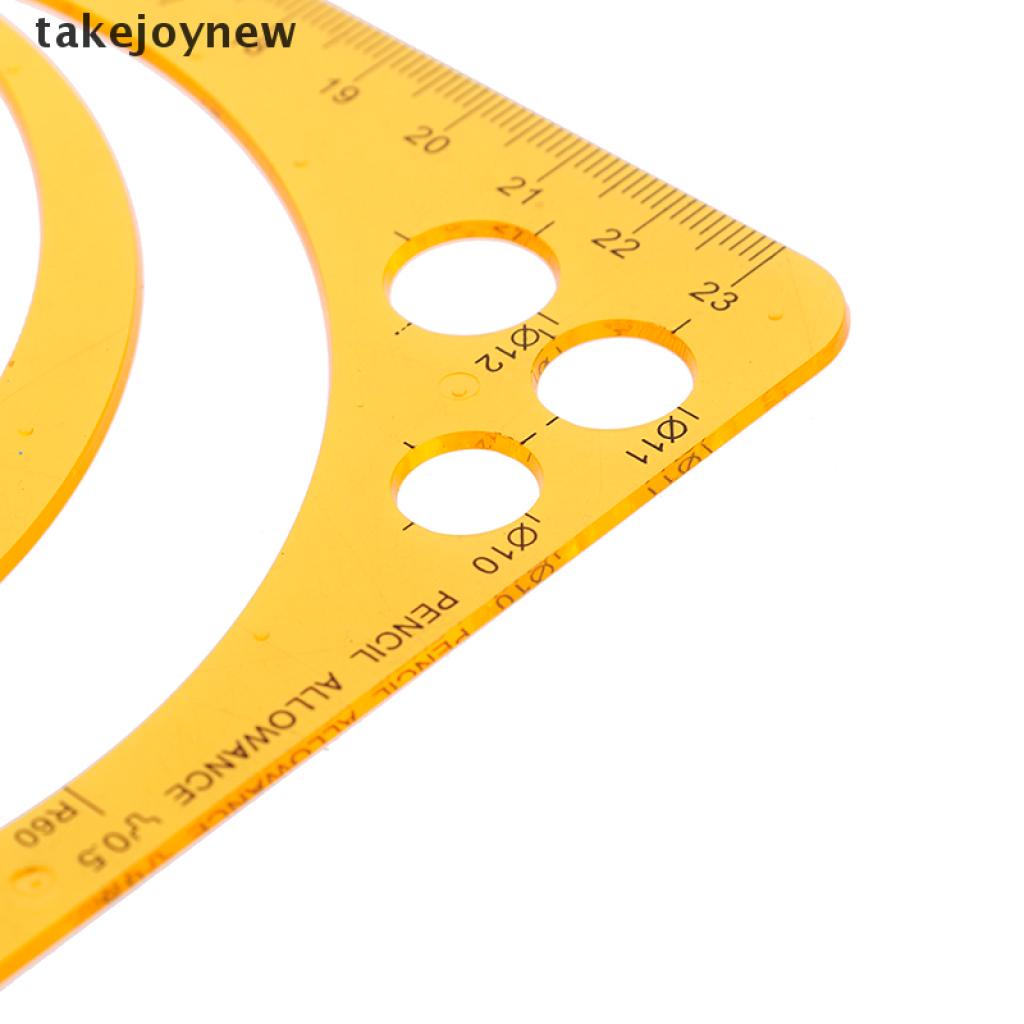 [takejoynew] K Resin Template Ruler Stencil Measuring Tool Drawing Many Size Round Circle 