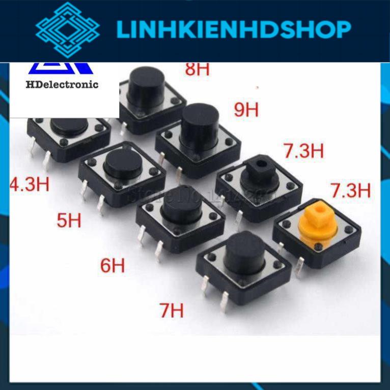 Nút Nhấn nhả 4 Chân DIP, SMD chân thẳng Nhiều Kích Thước( Phím bấm)