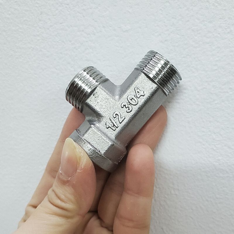 Tê Inox 21, 2 Đầu Ren Ngoài, 1 Đầu Ren Trong