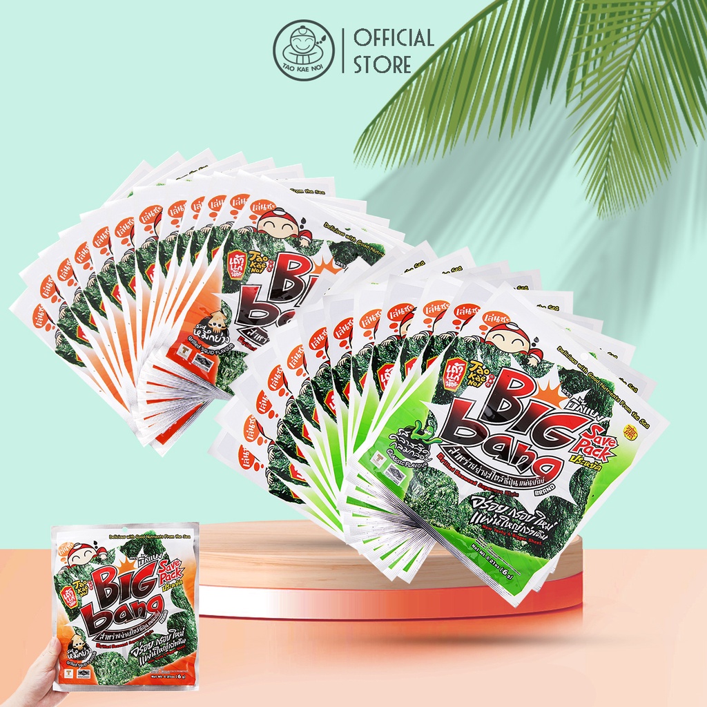 Lốc 12 Gói Snack Rong Biển Bigbang Taokaenoi - Gói 6g