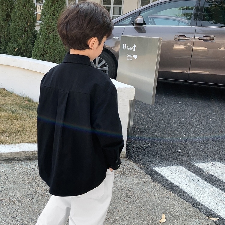 Áo Sơ Mi Màu Trơn Phong Cách Nhật Hàn Thời Trang Mới Dành Cho Bé Trai