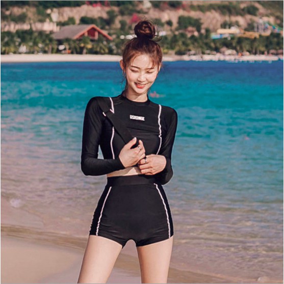 Bikini, bộ bơi dài tay US RONNIE 2 sọc chất thun lạnh co giãn hàng Quảng Châu | BigBuy360 - bigbuy360.vn