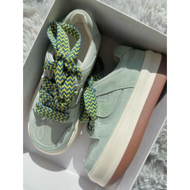 Phiên bản Hàn Quốc giày thể thao nữ đế dày thoải mái và thoáng khí màu xanh lá cây phiên bản Hàn Quốc