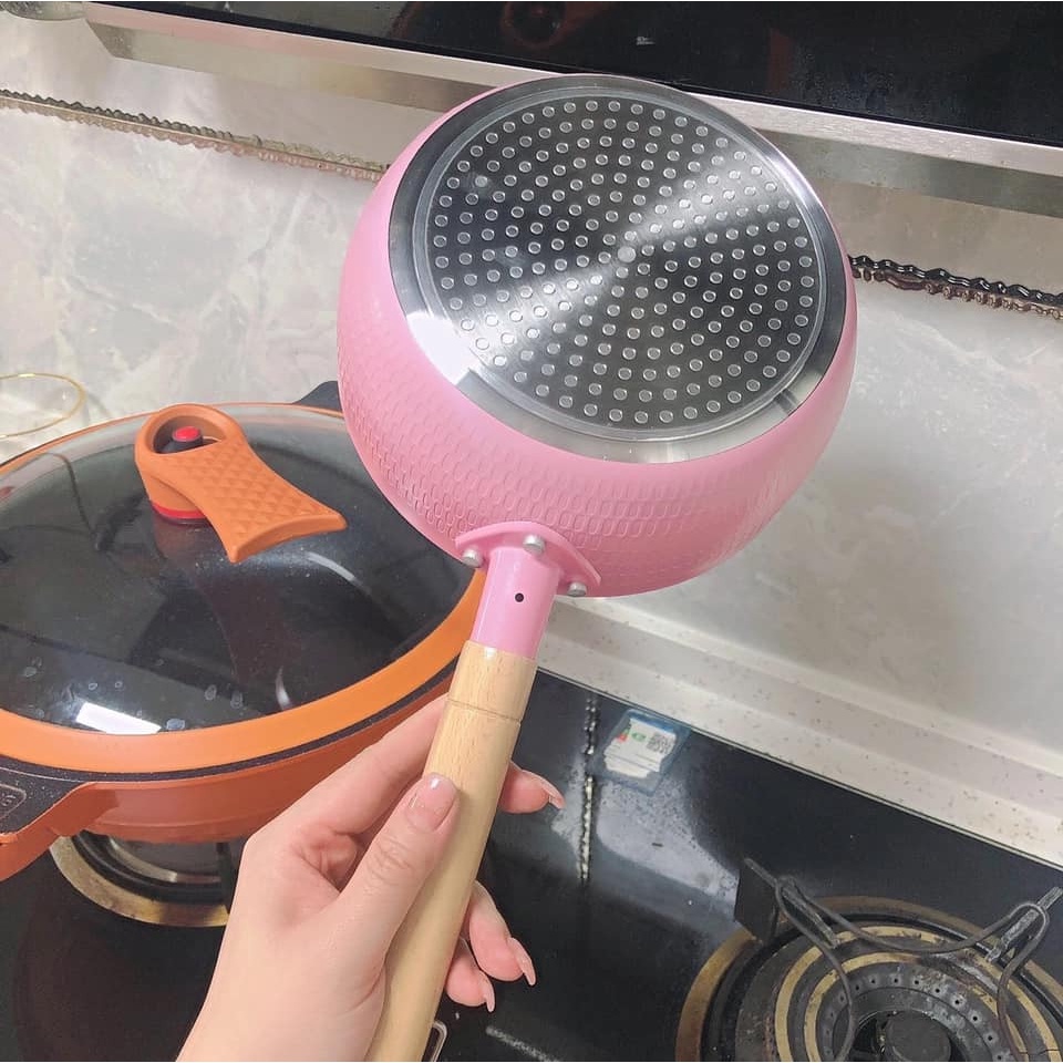 CHẢO CHỐNG DÍNH ĐÁY SÂU CÁN GỖ