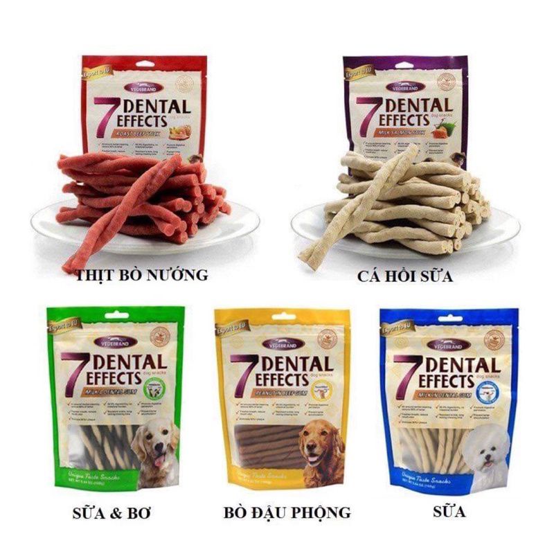 XƯƠNG DINH DƯỠNG 7 DENTAL EFFECTS 160g NHAI SẠCH RĂNG CHO CHÓ