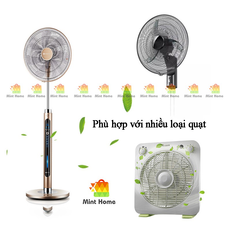Lưới vải bọc lồng quạt máy có khóa dây rút an toàn cho bé ngăn bụi bẩn họa tiết hoạt hình thú dễ thương