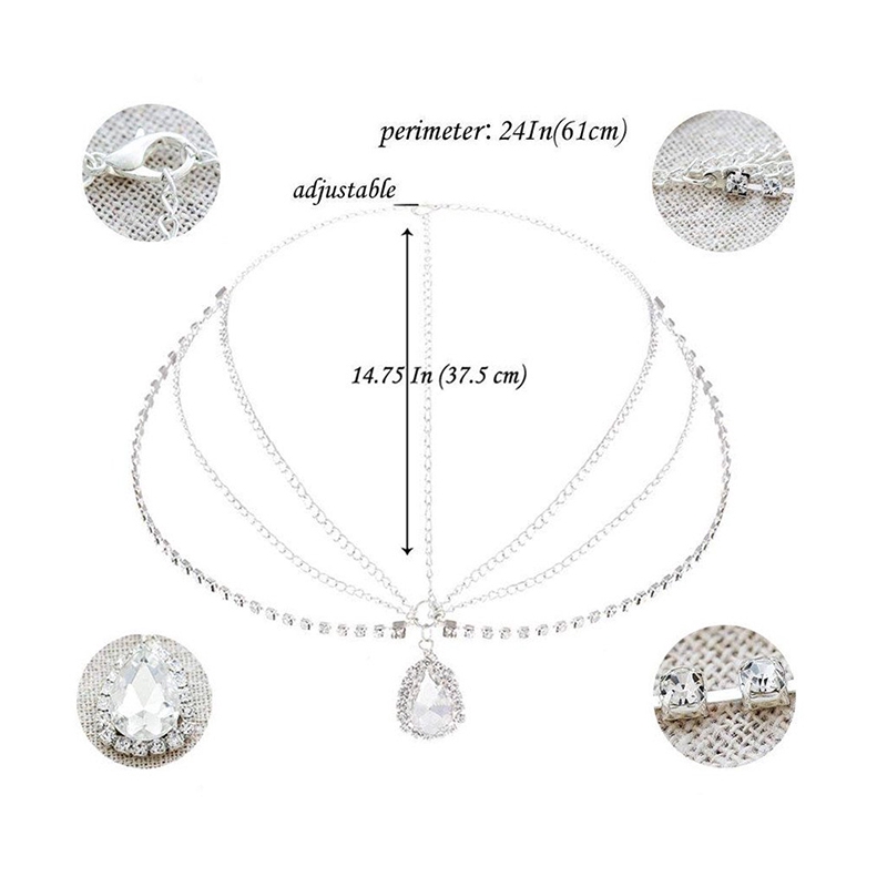 Phụ kiện tóc đính pha lê phong cách Boho xinh xắn