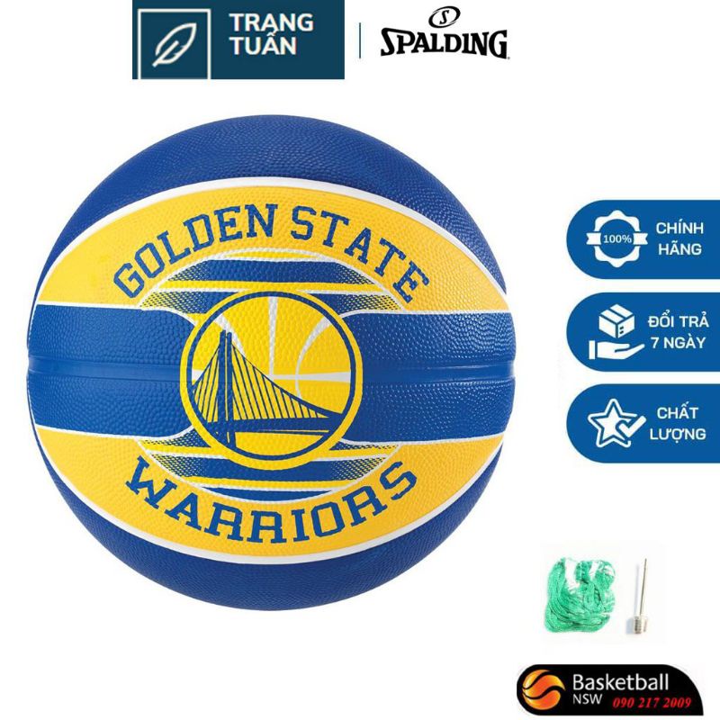 Quả bóng rổ Spalding NBA Team series Golden State Warriors số 7 (83-515Z) - Tặng kèm kim bơm bóng và túi lưới đựng bóng