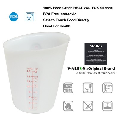 Cốc Đo Lường WALFOS Làm Bằng Silicone Dùng Làm Bánh 4 Màu Lựa Chọn 250-500ML