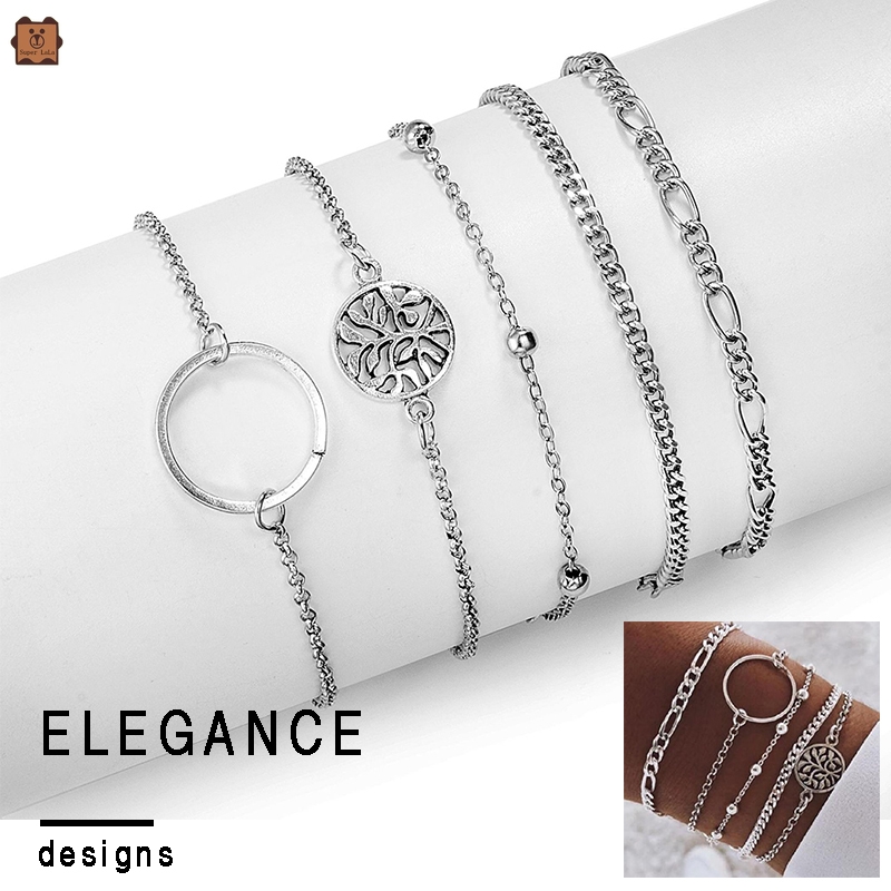 Bộ 5 vòng đeo tay họa tiết phong cách Bohem