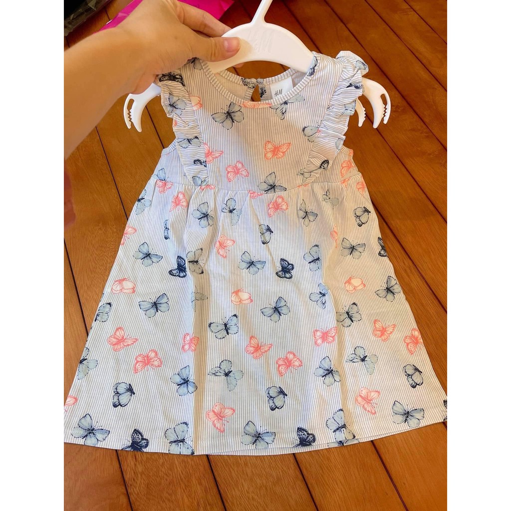 Váy quốc dân bườm xanh HM UK săn sale size 6-9m đến 3-4Y