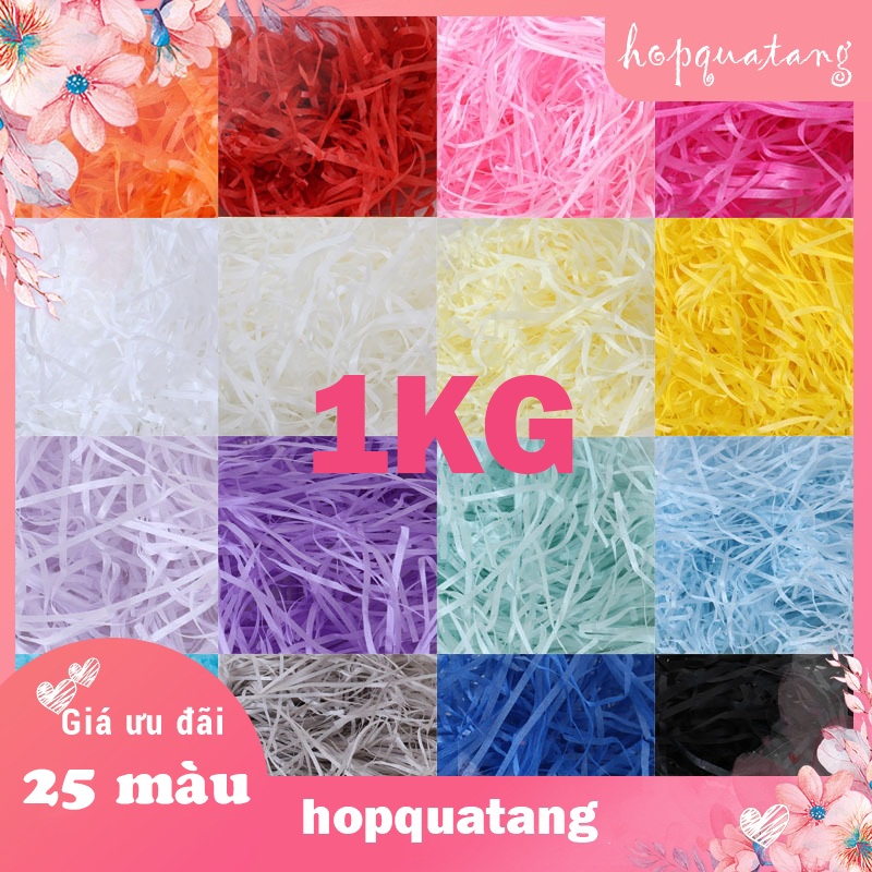 Giấy rơm giấy vụn trang trí hộp quà tặng 1kg