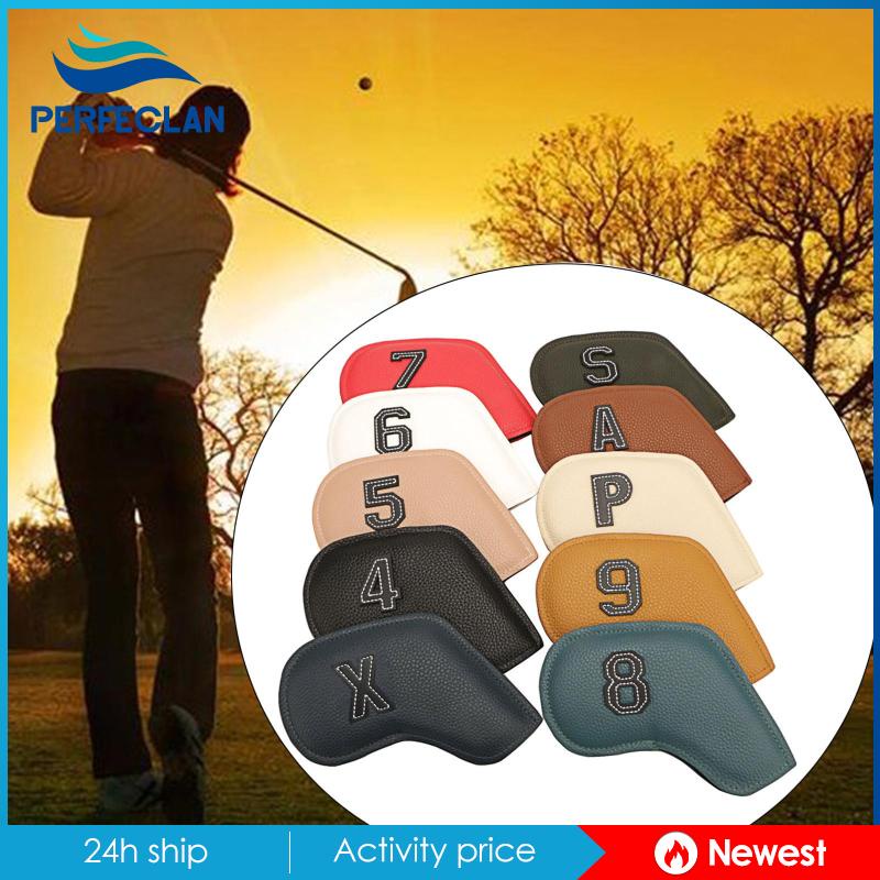 Set 10 Vỏ Bọc Bảo Vệ Đầu Gậy Đánh Golf 4-9,P ,S ,A ,X Club Bằng PU