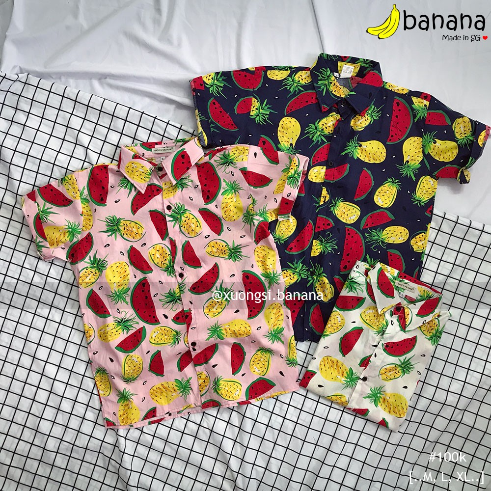 [Banana]- Áo sơ mi trái cây dưa thơm (M ,L ,XL)