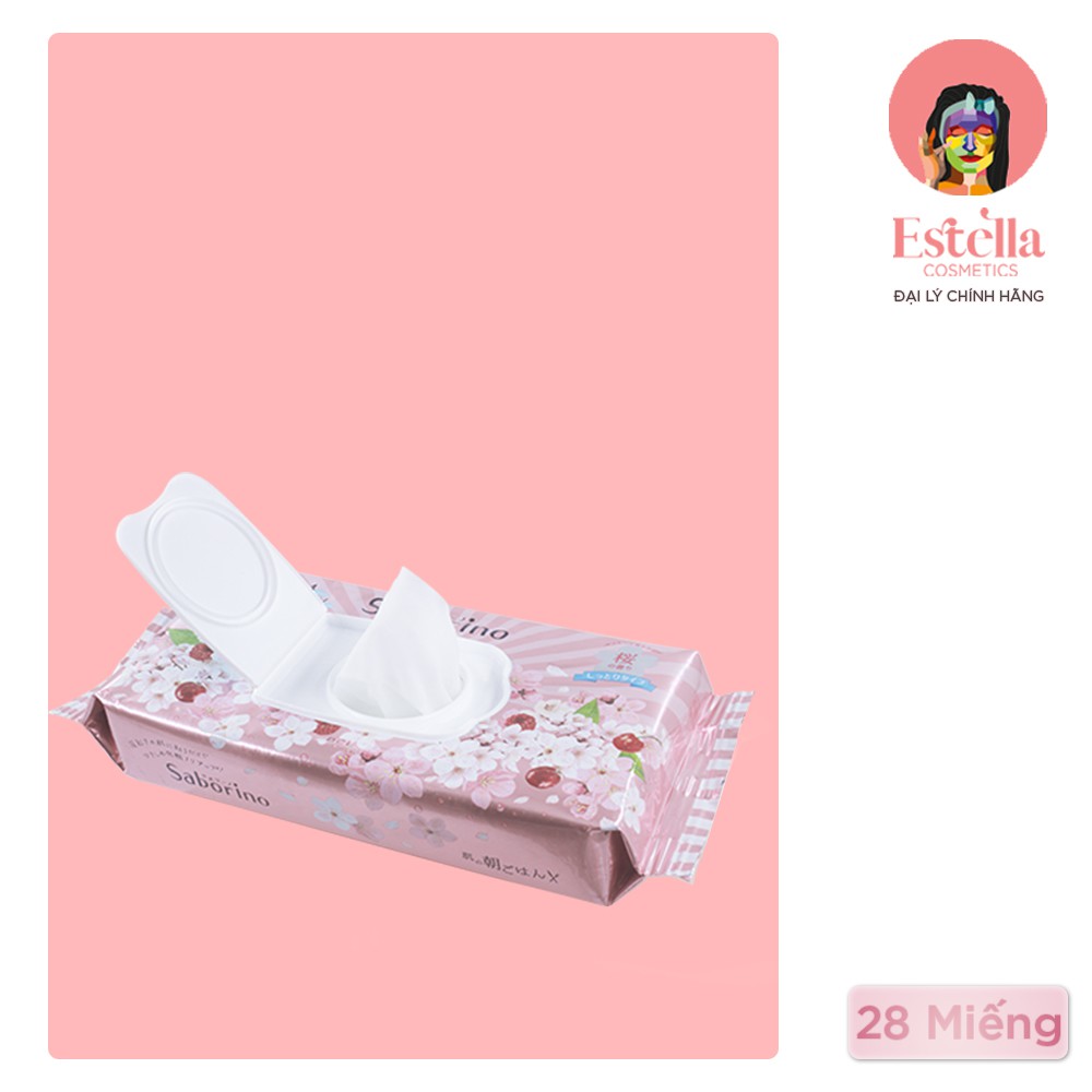 Mặt Nạ Dưỡng Ẩm Buổi Sáng Hương Hoa Anh Đào Saborino Morning Facial Sheet Mask 28 Miếng