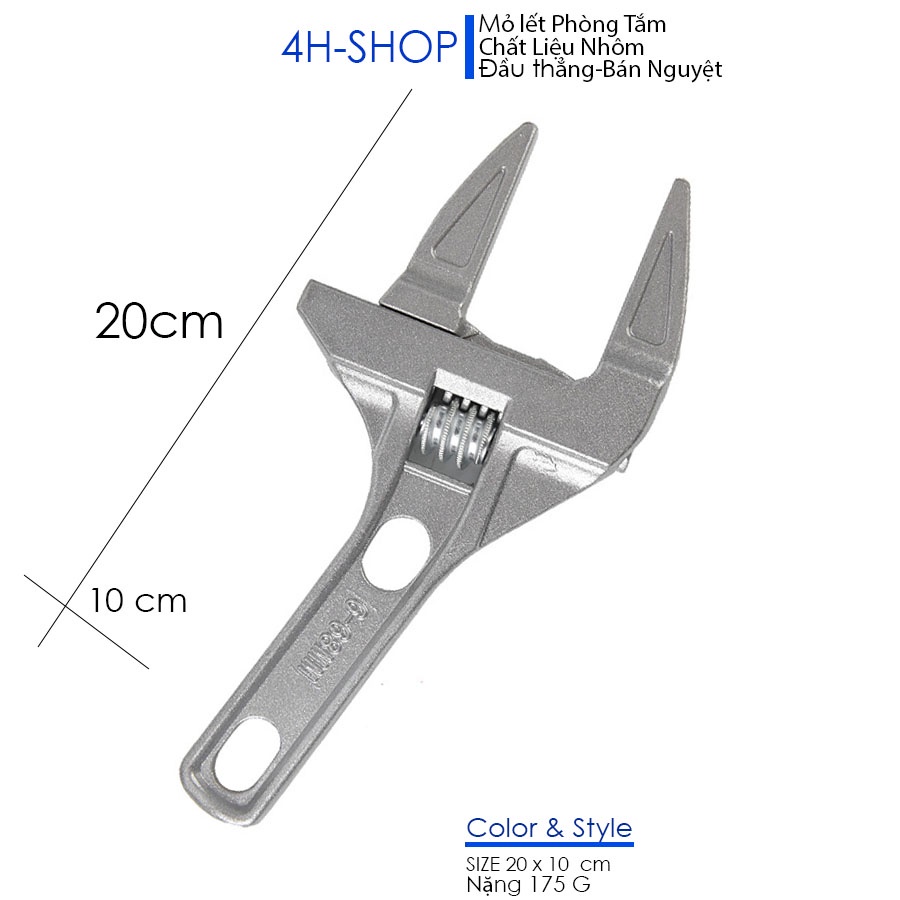 Mỏ lết phòng tắm, kim loại nhôm kích thước 10 x 20 cm, mở đến 68mm  món đồ thiết yếu trong mọi gia đình.